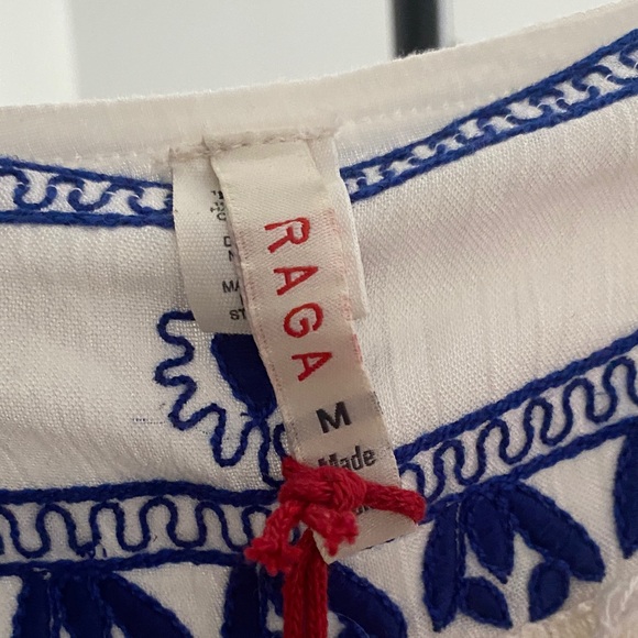 RAGA White and Blue Embroidered Mini Skirt - Picture 5 of 10